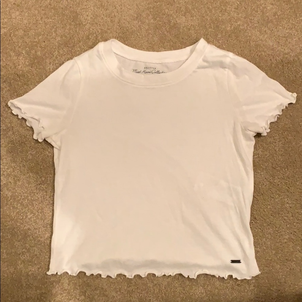 Hollister white crop top